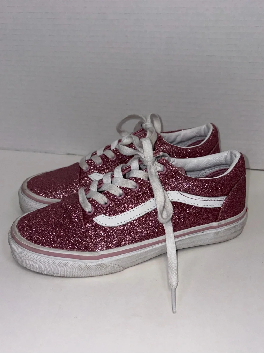 Vans Kids Glitter Pink Low-Top Sneakers